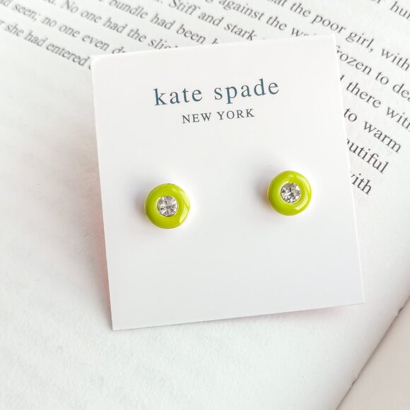 Kate Spade Jewelry - NEW KATE SPADE Green Candy Drops Gold Round Stud Earrings AUTHENTIC
